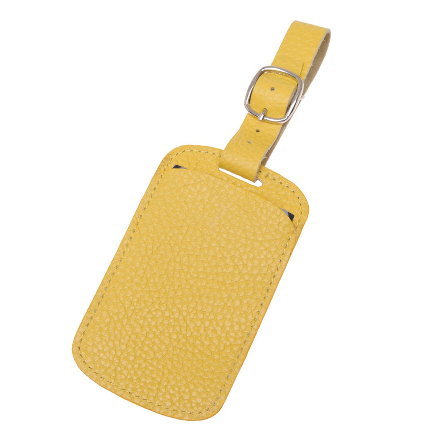 Luggage Tag Leder gelb