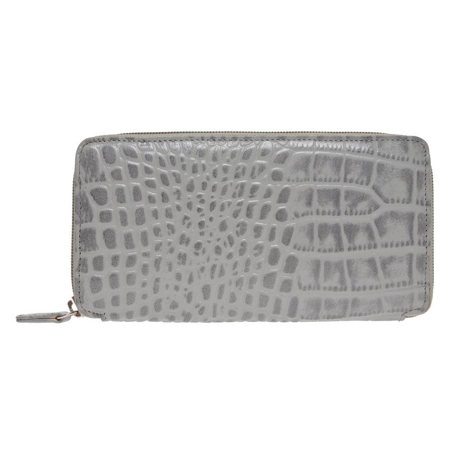 Purse long Croco grey