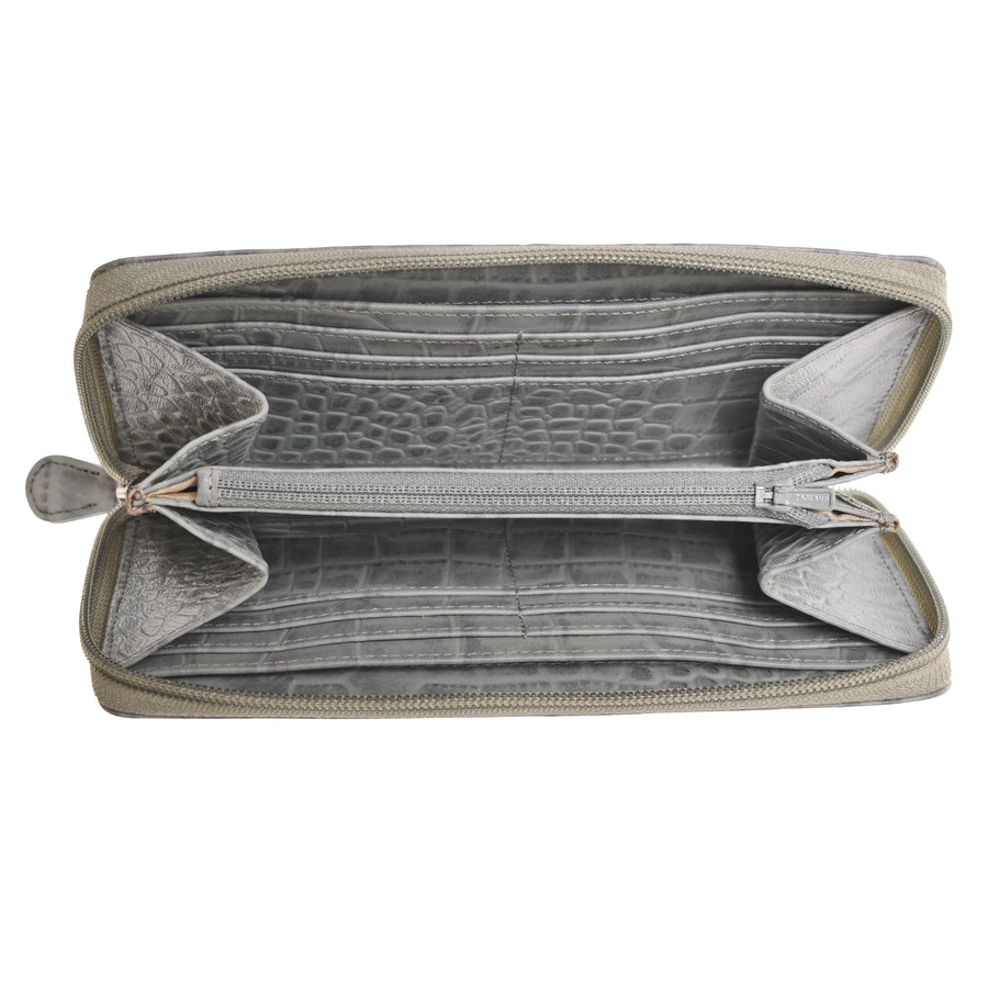 Purse long Croco grey