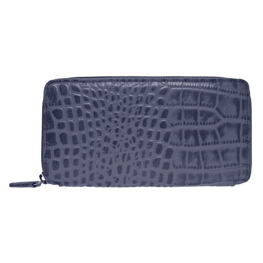 Purse Long Croco navy