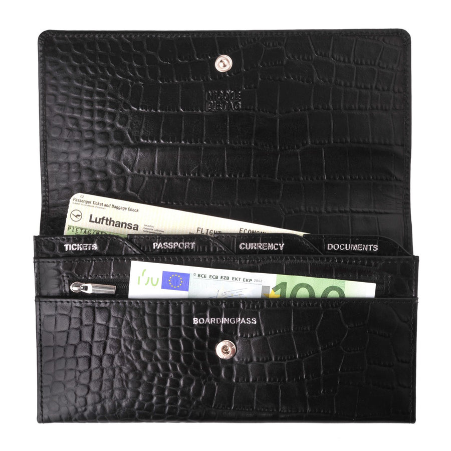 Travel Purse Mixi Croco black